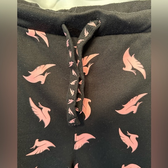 Illenium Sweatpants Joggers Size XL Black Pink Logos Drawstring Cotton 30 Inseam - Picture 2 of 9